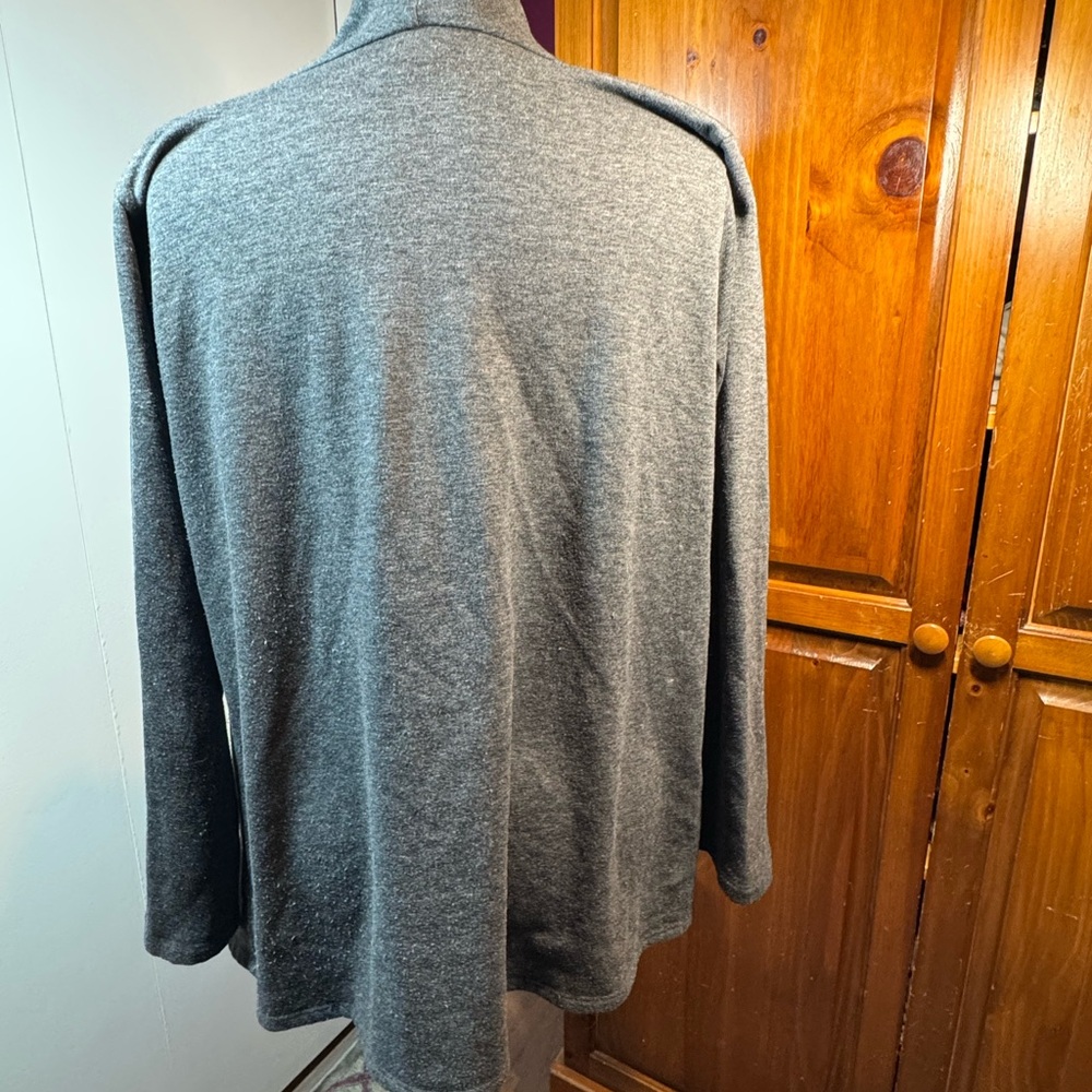 Bobeau One-Button Asymmetrical Wrap Cardigan- Size 1X - Picture 10 of 11